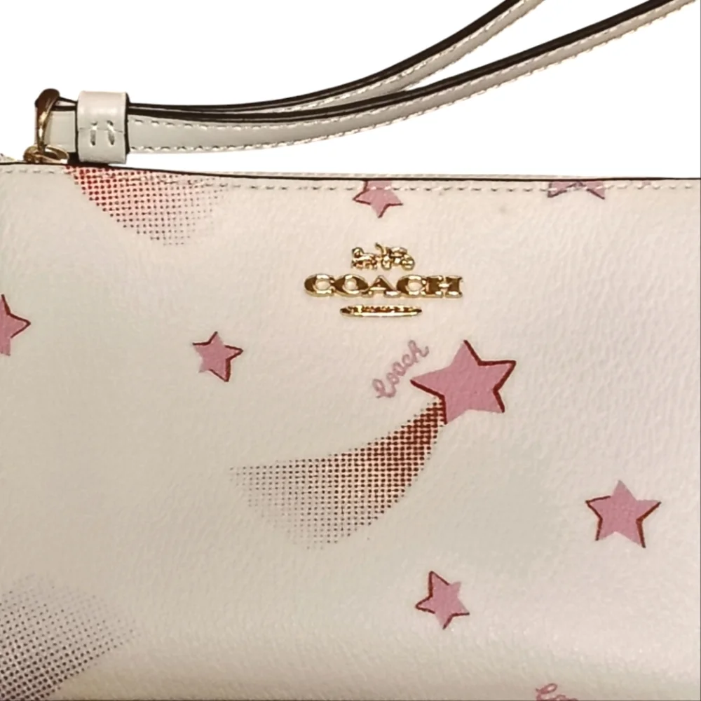 Like New COACH Shooting Stars Logo Zip Wristlet